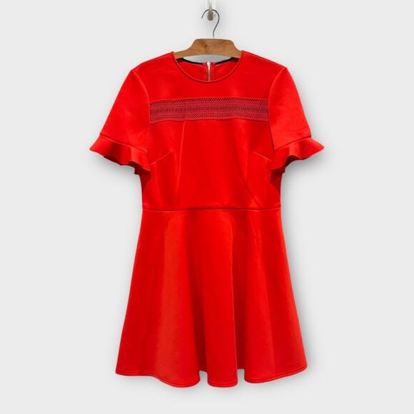 NWT TED BAKER LONDON Lace Inset Skater Dress Size 4=12/US - Picture 1 of 8